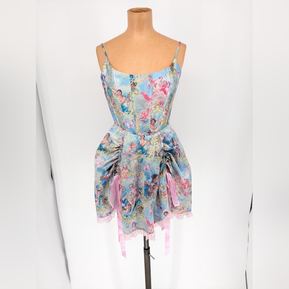 NWT Dolls Kill Sugar Thrillz Divine Lush Opulence Corset Mini Dress Size S - Picture 1 of 16